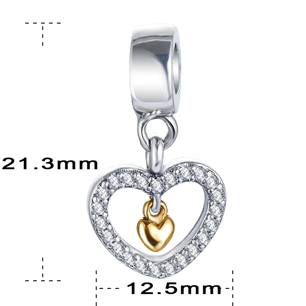 Devolove Love Forever в моем сердце шармы бусины Pandora браслет кулон 925 стерлингового