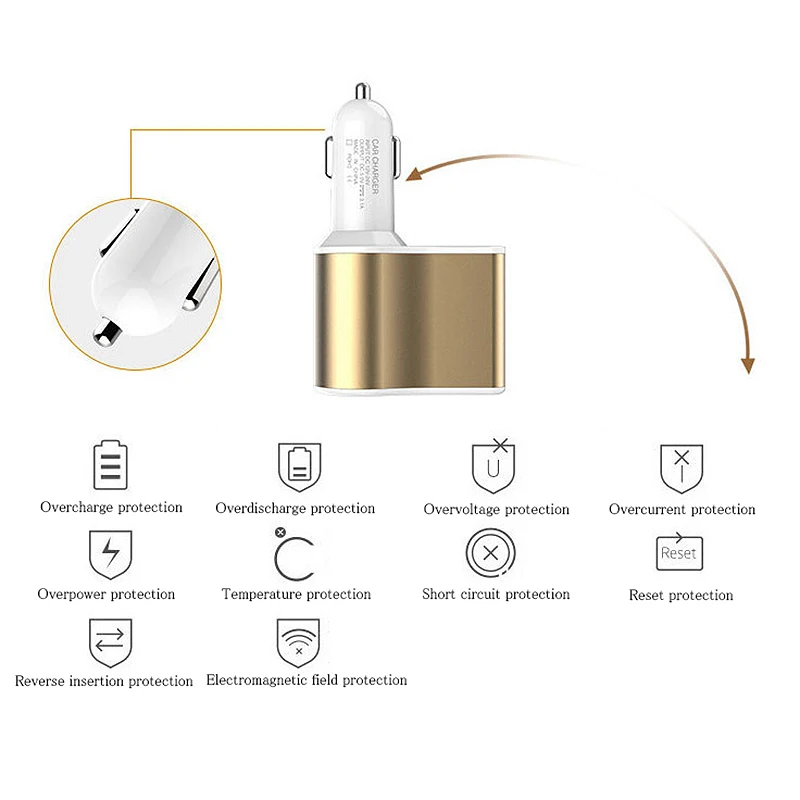 Горячее предложение TTKK 3.1A двойное USB умное универсальное автомобильное зарядное