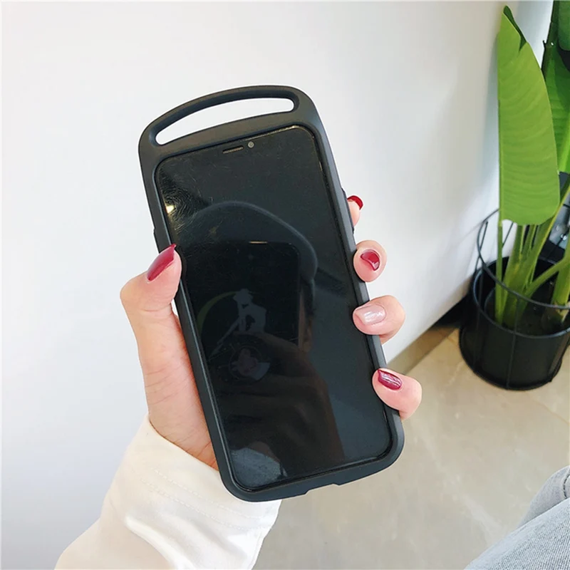 Military Bright Jelly Phone Case for iPhone XS Max XR 7 8 Plus Protective Glossy Shockproof Black Yellow Back Cover |