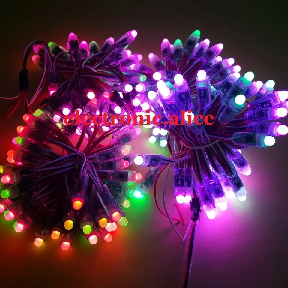 50pcs-250PCS WS2811 RGB Full Color Pixels 12mm Addressable LED String+T1000S Controlle |