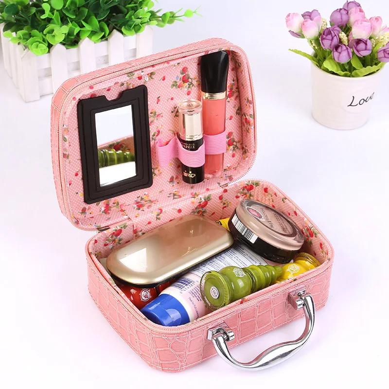 Women Beauticians Cosmetic Cases Travel Handbags Pu Leather Organizer Makeup Bag Make Up Case Trousse Maquillage Femme | Багаж и сумки