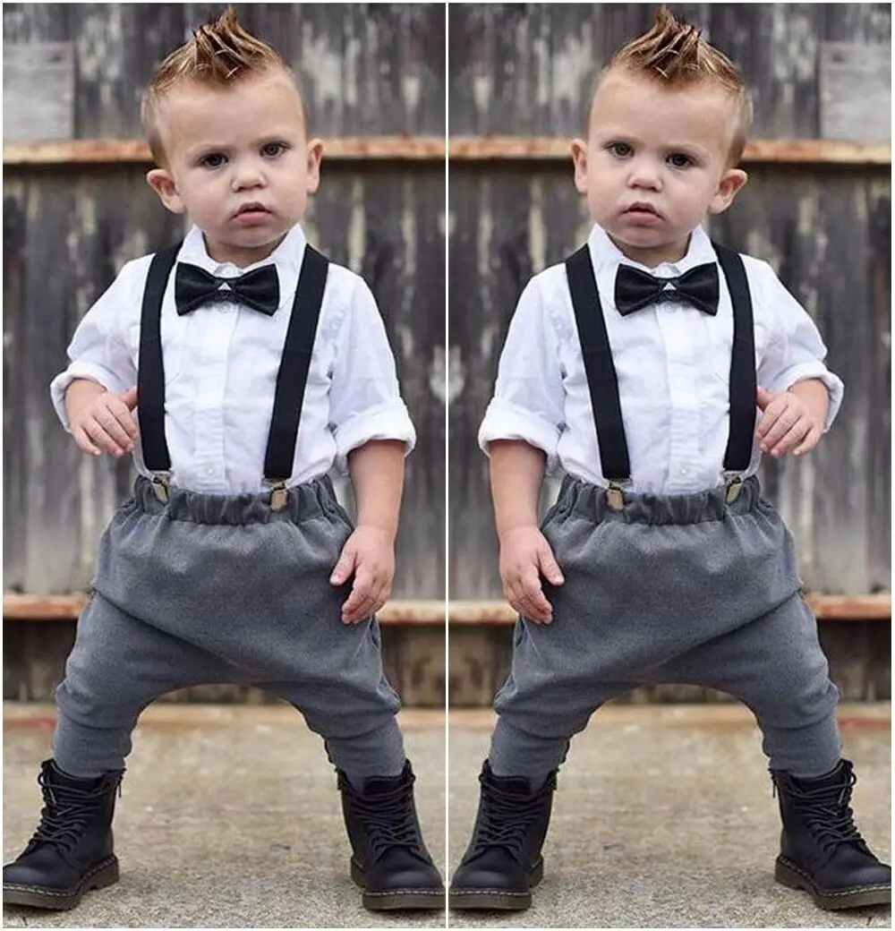 

Pudcoco Boy Set 0-24M 2pcs Toddler Baby Boys Kids Shirt Tops+ Long Pants Clothes Outfits Gentleman Set