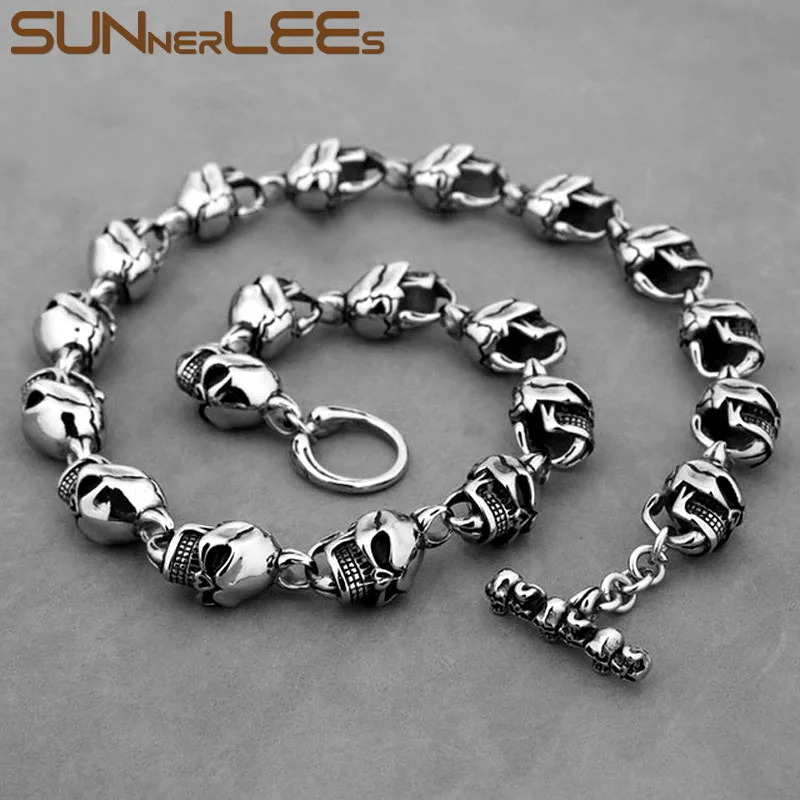SUNNERLEES Ювелирные изделия 316L ожерелье из нержавеющей стали 15 мм огромный панк