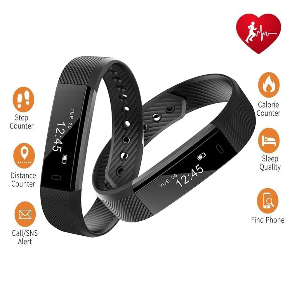 Спортивный Браслет ID115 HR фитнес-трекер мониторинг сердечного ритма Bluetooth