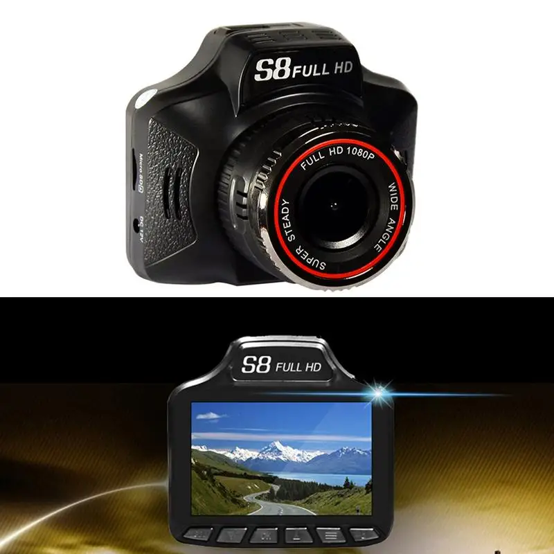 2In1 1080P вождение автомобиля Регистраторы Антирадары мобильный Скорость метр с