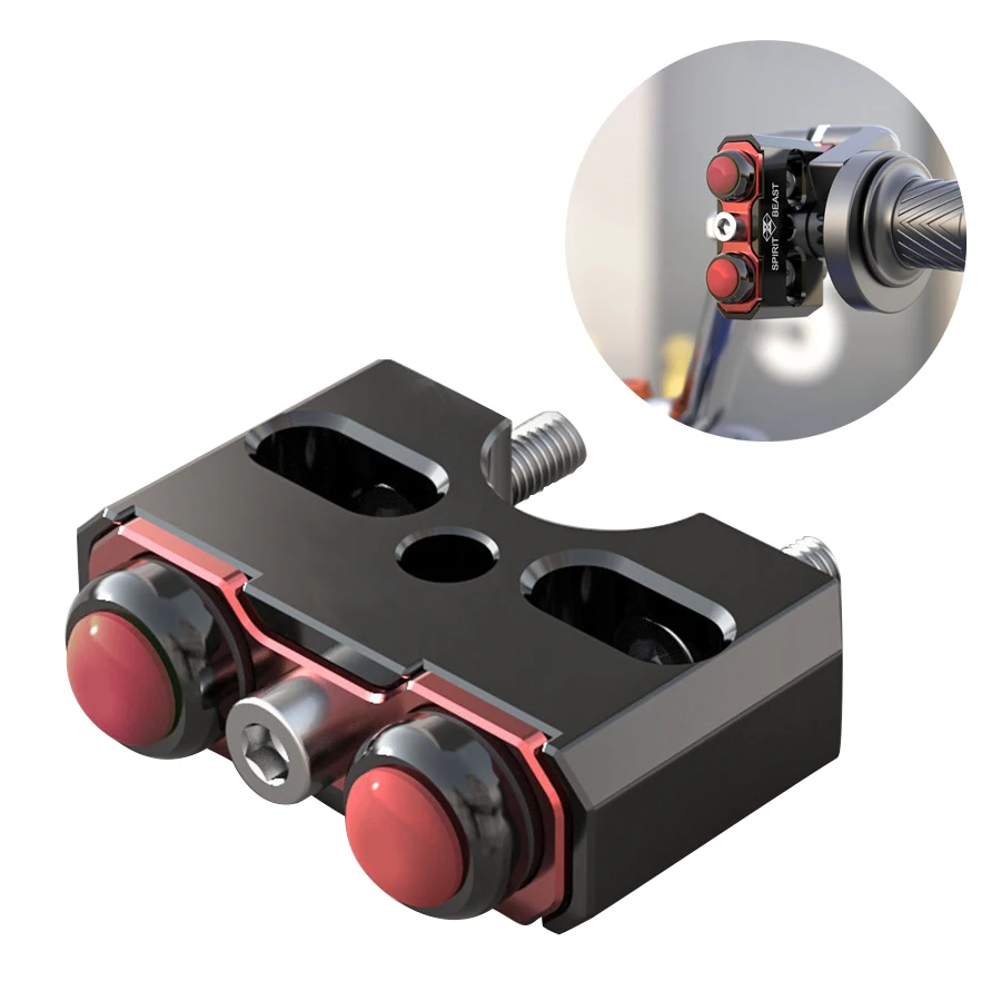 

Motorcycle Reset Double Self-locking Switch Lights Switch Aluminum Alloy For 22mm Diameter Handle