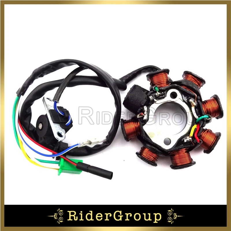 8 Катушек полюсов статор зажигания ротор магнето для GY6 125cc 150cc двигатель