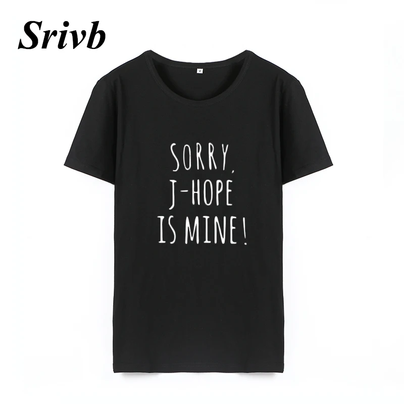 Женские хлопковые футболки с коротким рукавом Srivb Sorry J Hope Is Mine Kawaii лето 2018|kawaii t
