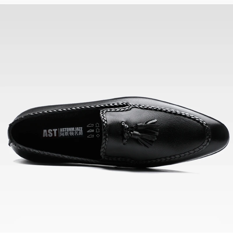 2020 NEW Spring Woven Loafers Men Real Leather Tassel Casual Shoes High End British Leisure Oxfords Trendy Plus Size 45 | Обувь