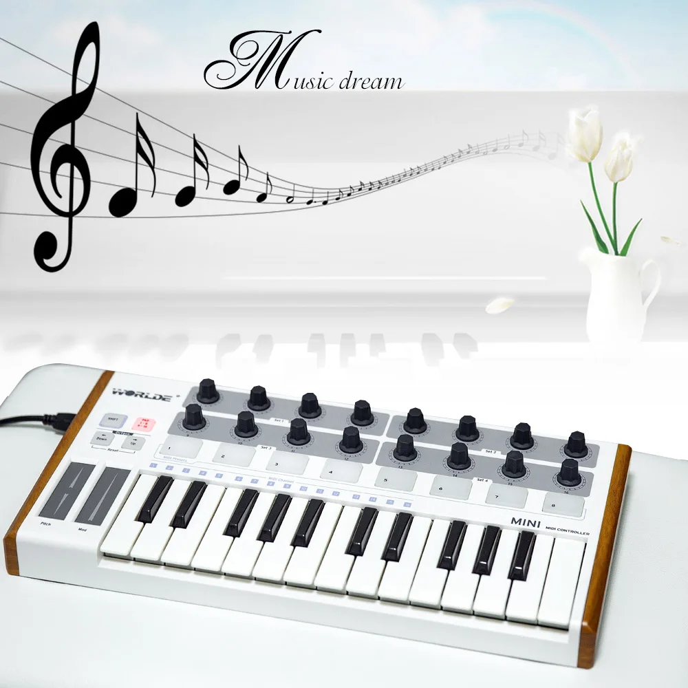 На выбор ультра Портативный Мини профессиональные 25 ключ USB MIDI Drum и контроллер