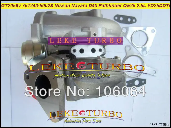 GT2056V 751243 5002S 14411 EB300 Турбокомпрессор Для Nissan Navara D40 Pathfinder QW25 2005 YD25DDTi 2.5L DI