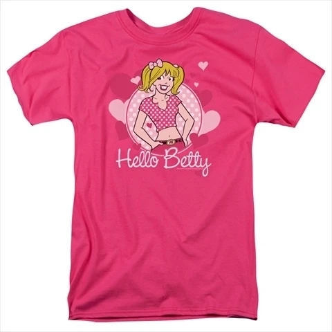 Archie Comics-Hello Betty-футболка с коротким рукавом для взрослых 18-1 ярко-розовый-маленький