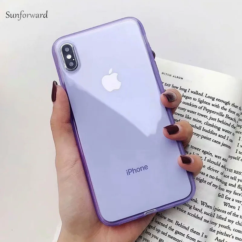 Colorful Candy TPU Phone Case For iPhone X XR XS MAX Cover Silicone Soft Anti-Knock Capa 7 8 6S Plus Transparent |