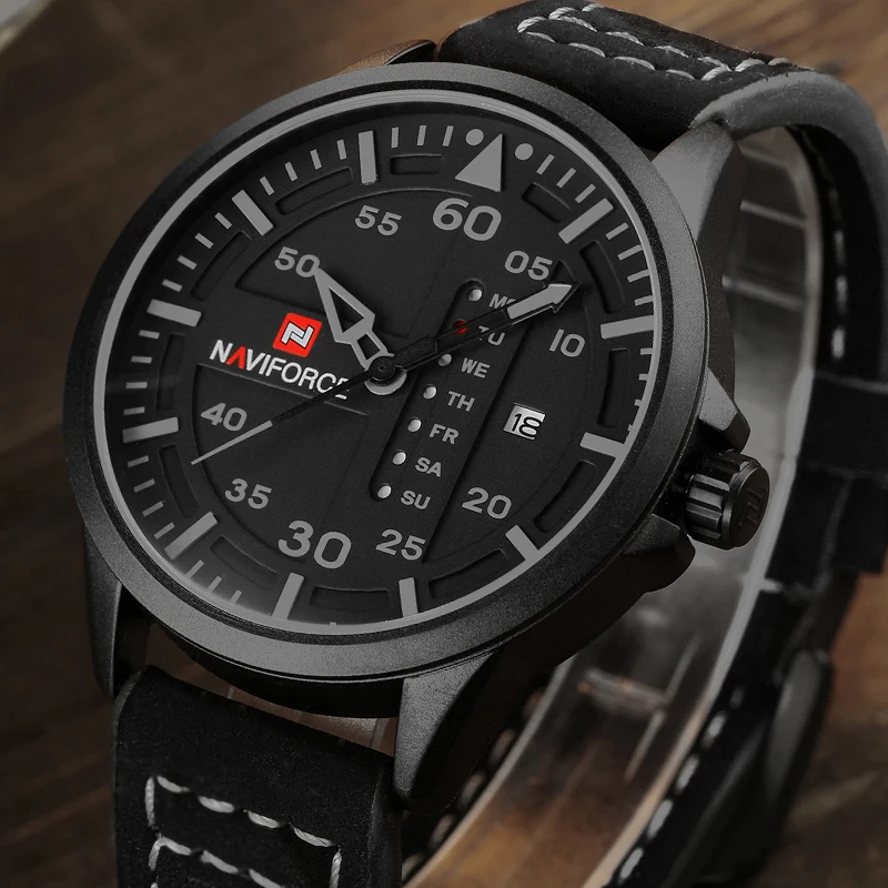 Naviforce Для мужчин модные Повседневное Творческий кварцевые часы
