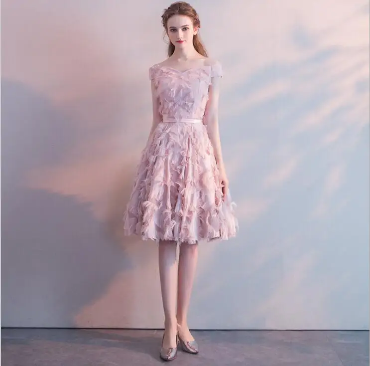

Elegant Vintage Pink White Dress Women Off Shoulder Dresses Casual Party Dresses A Line Plus size Girls Formal Dress