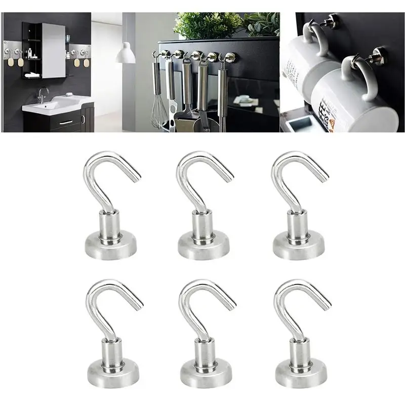 OUNONA 10pcs Heavy Duty Strong Magnetic Hooks for Storage and Organization Home Kitchen Accessories | Дом и сад