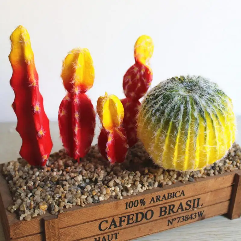 Декоративные растения креативные DIY пейзаж поддельные кактус сад яркие