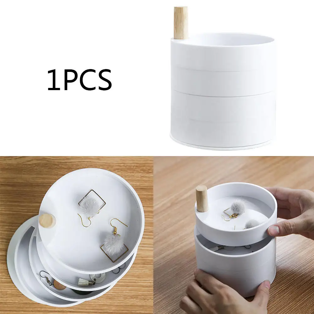 

Four-Layer 360-Degree Rotating Jewelry Exquisite Storage Box Finishing Table Desktop Accessories Jewelry Storage Box