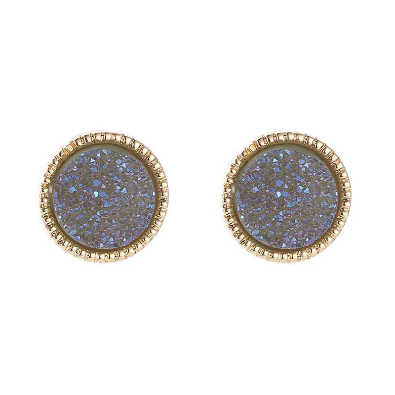 Ювелирные изделия Простой камень блестящие Druzy 1 пара геометрической формы