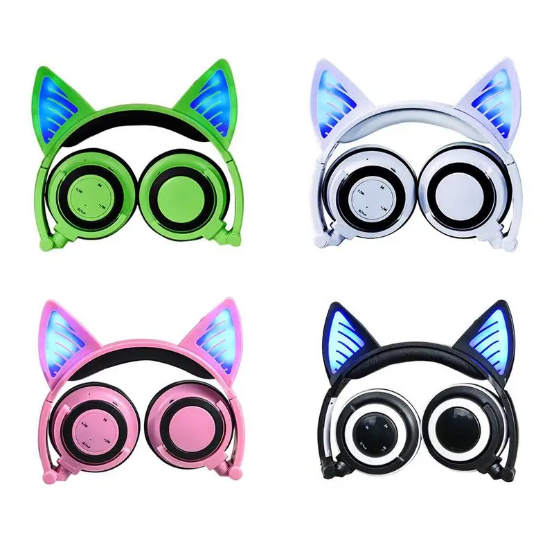 Bluetooth гарнитура с кошачьими ушками спортивный ремень пшеничная Складная