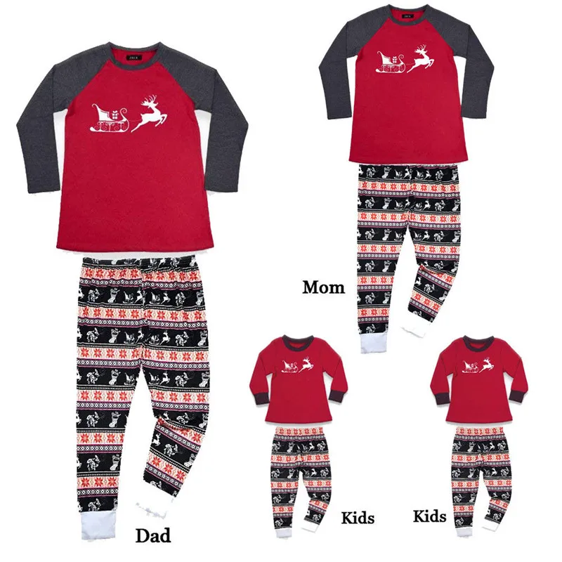 2018 одинаковые Семейные рождественские пижамы с оленем одежда для мамы и дочки