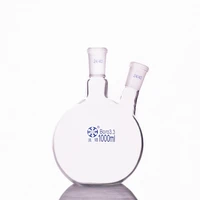 two necked flask oblique shapewith two necks standard grinding mouthcapacity 1000ml 2440two necked flat bottom flask