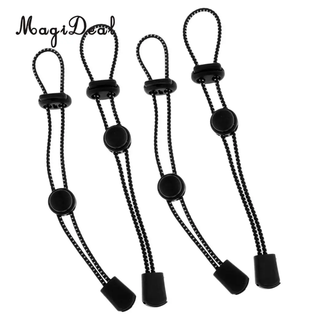 4pcs Backpack Hiking Stick Holder Sports Bag Walking Pole Fixing Buckle Elastic Rope Adjustable 19cm Long Black | Спорт и