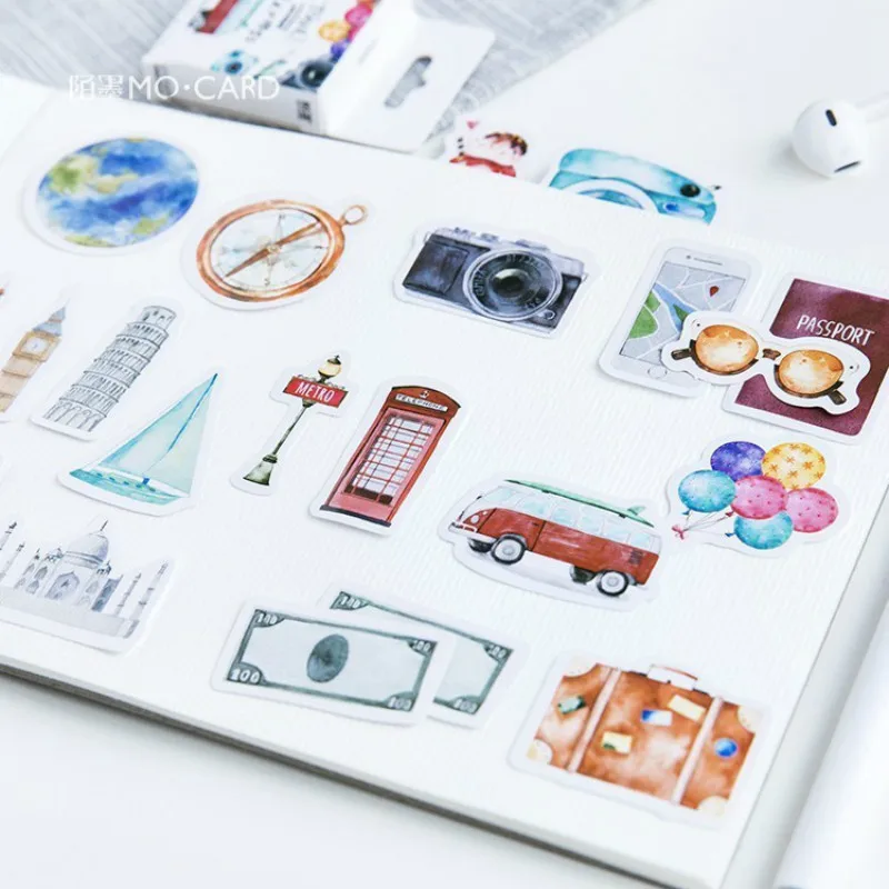 1PC Watercolor Self Adhesive Sticker Creative Hand Account Diary DIY Photo Album Decoration Paper Stationery 06516 | Канцтовары для
