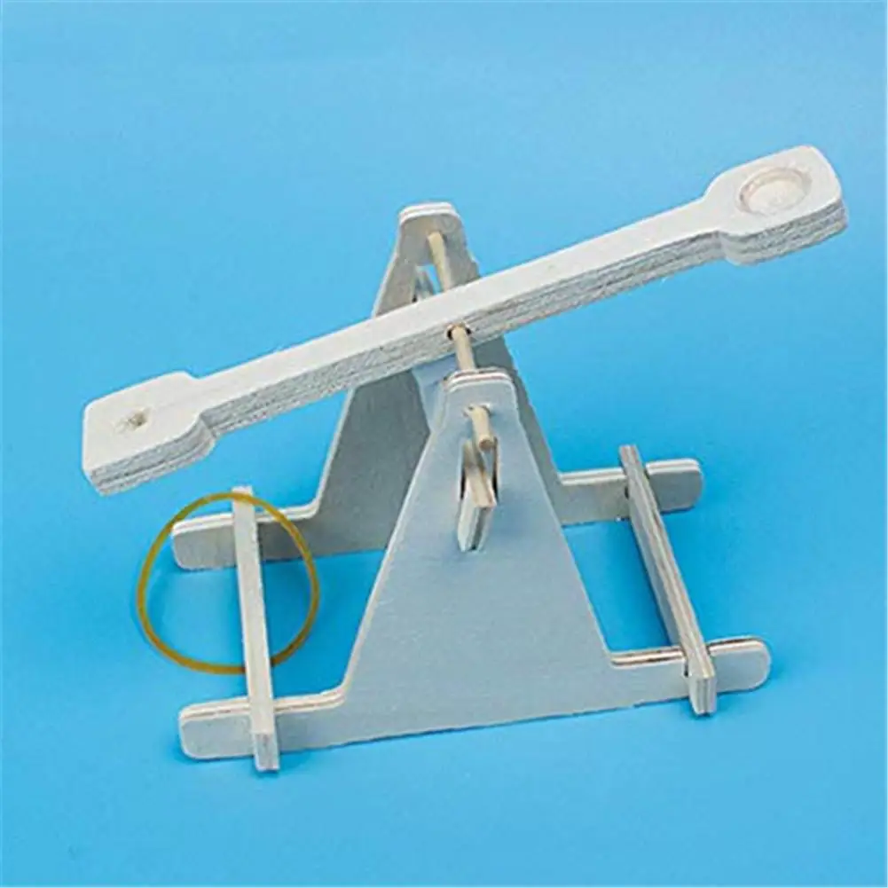 None Children Scientific Experiment DIY Trebuchet Toy Model Wooden Catapult Kits |