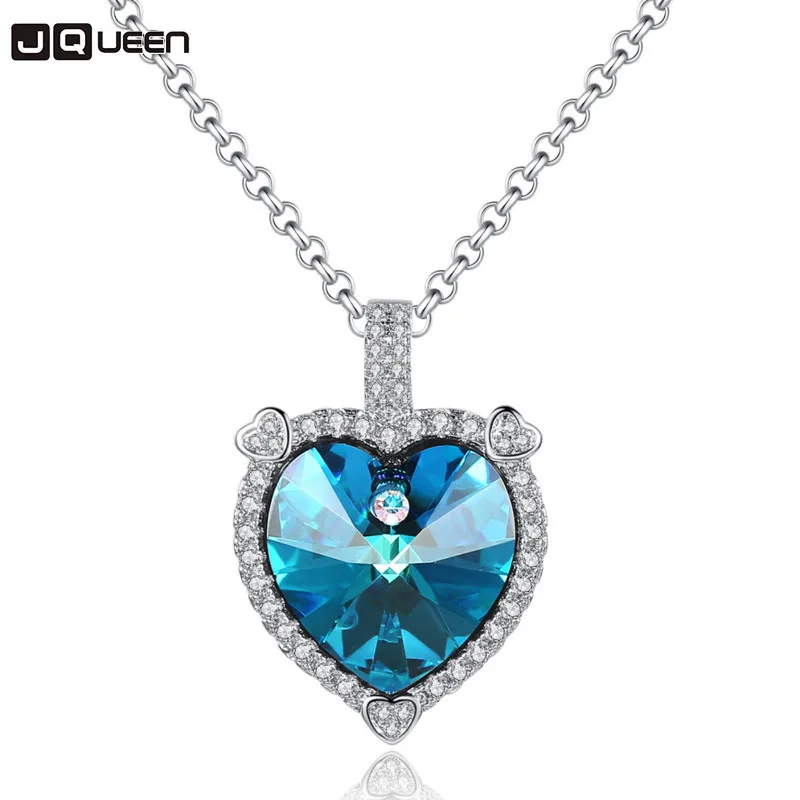 Fashion Blue Big Heart Crystal Women Love Wedding Necklace Zircon Statement Choker New Best | Украшения и аксессуары