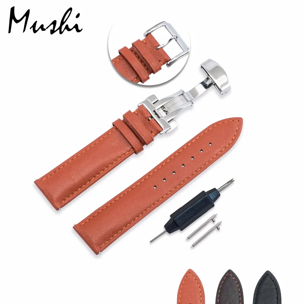Часы Ms Strap Quick Release из телячьей кожи ремешок для часов с пряжкой в виде бабочки 18 20 22