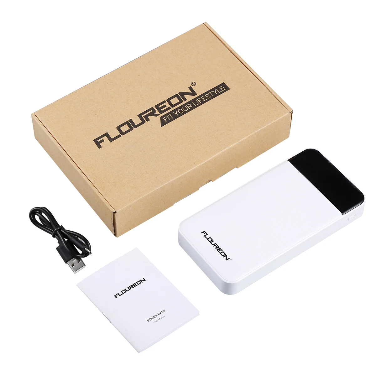 FLOUREON 20000 мАч Внешний аккумулятор для iPhone Xs Max XR 8 7 Samsung 2.1A Быстрая зарядка 4 USB выход 2