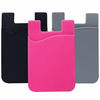 3pcsset universal rubber silicone wallet id card holder sleeve stick adhesive case for mobile phone