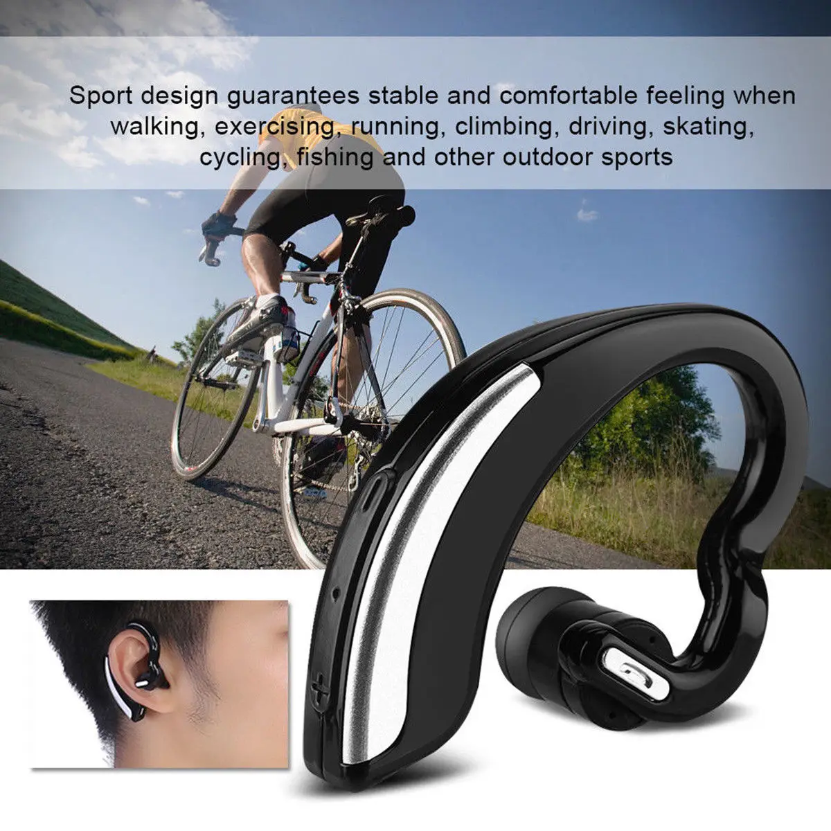 Беспроводная Bluetooth гарнитура Стереонаушники Спортивные наушники Универсальные