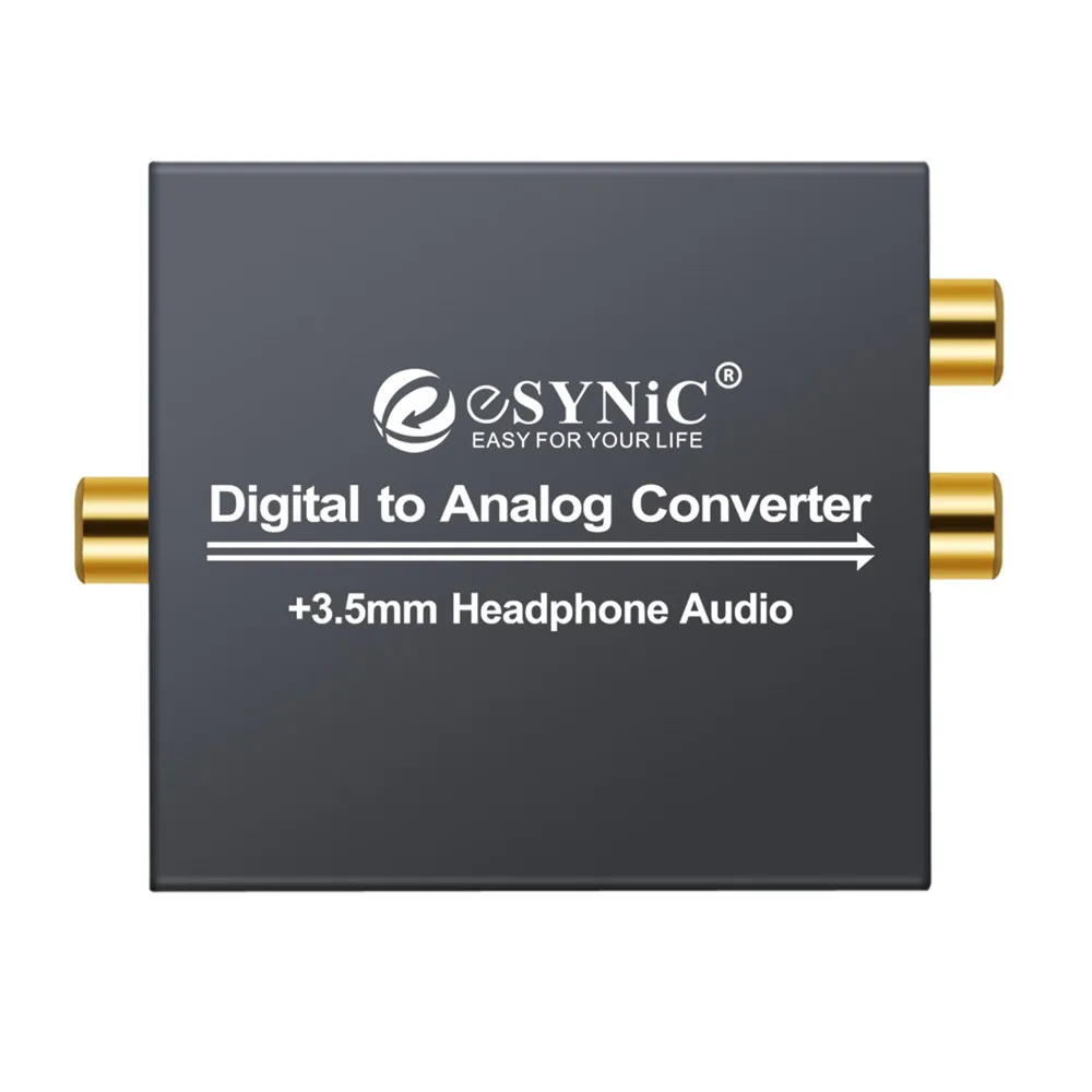 Esynic цифро аналоговый аудио конвертер коаксиальный Оптический Toslink RCA R/L 3 5 мм