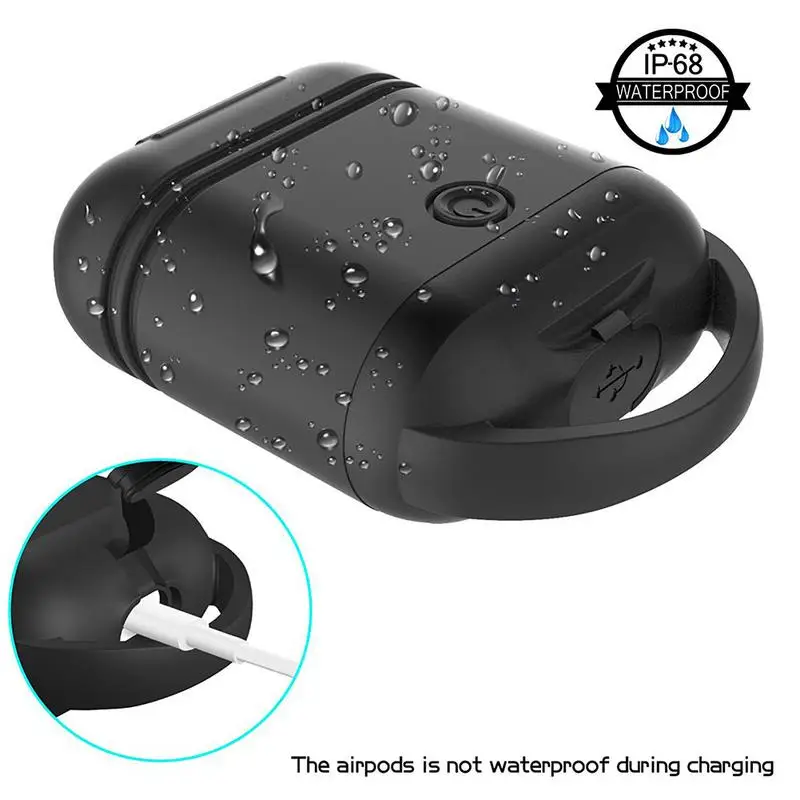 Case For Apple Bluetooth Headphones Waterproof Drop-proof Dust Belt Hook Reserved Charging Port Young Simple Black | Электроника