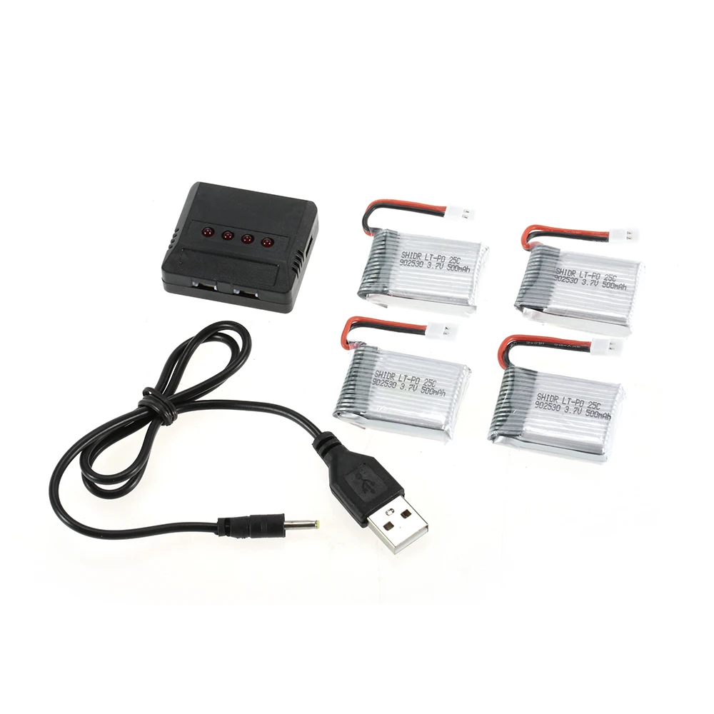 4 шт Li po батарея 3 7 V 500mAh с в 1 USB зарядное устройство Комплект для Wltoys F949 самолет Syma