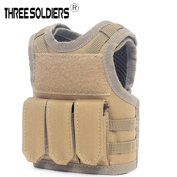 Tactical Beer Bottle Cover Military Mini Molle Vest Personal Drink Set Adjustable Shoulder Strap With EDC tool Pouch | Спорт и