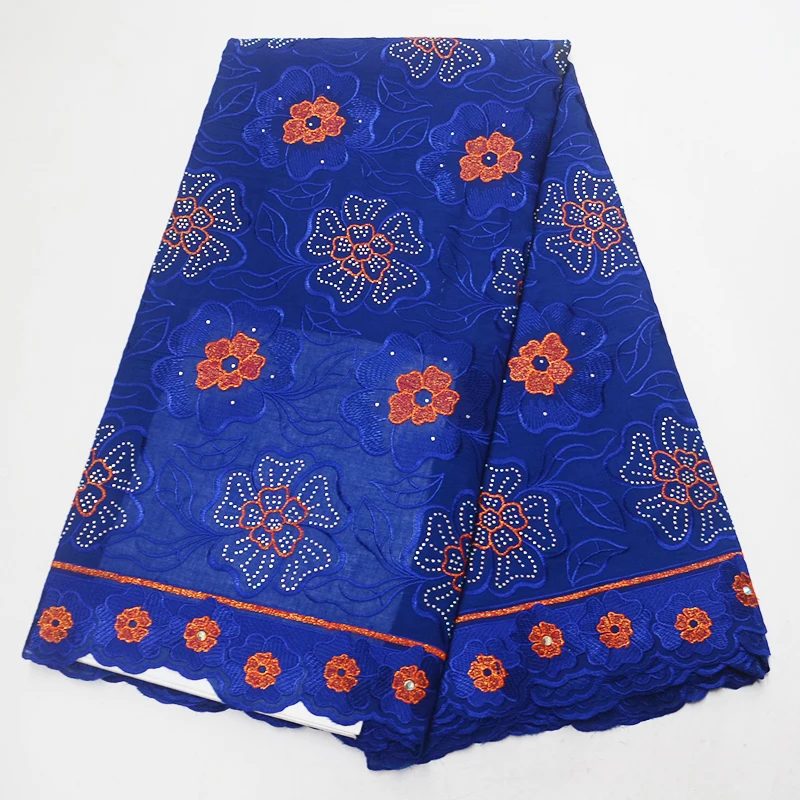 Королевская Синяя Высококачественная швейцарская вуаль кружево в швейцарском