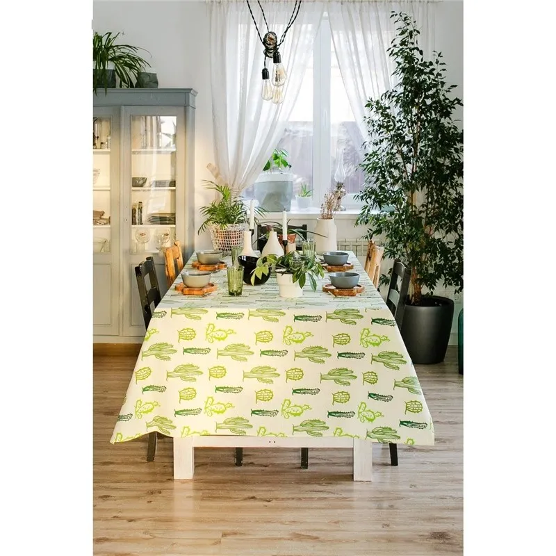Скатерть Этель Кактусы 150×180 см репс пл. 130 г/м² 100% хлопок|Скатерти| |