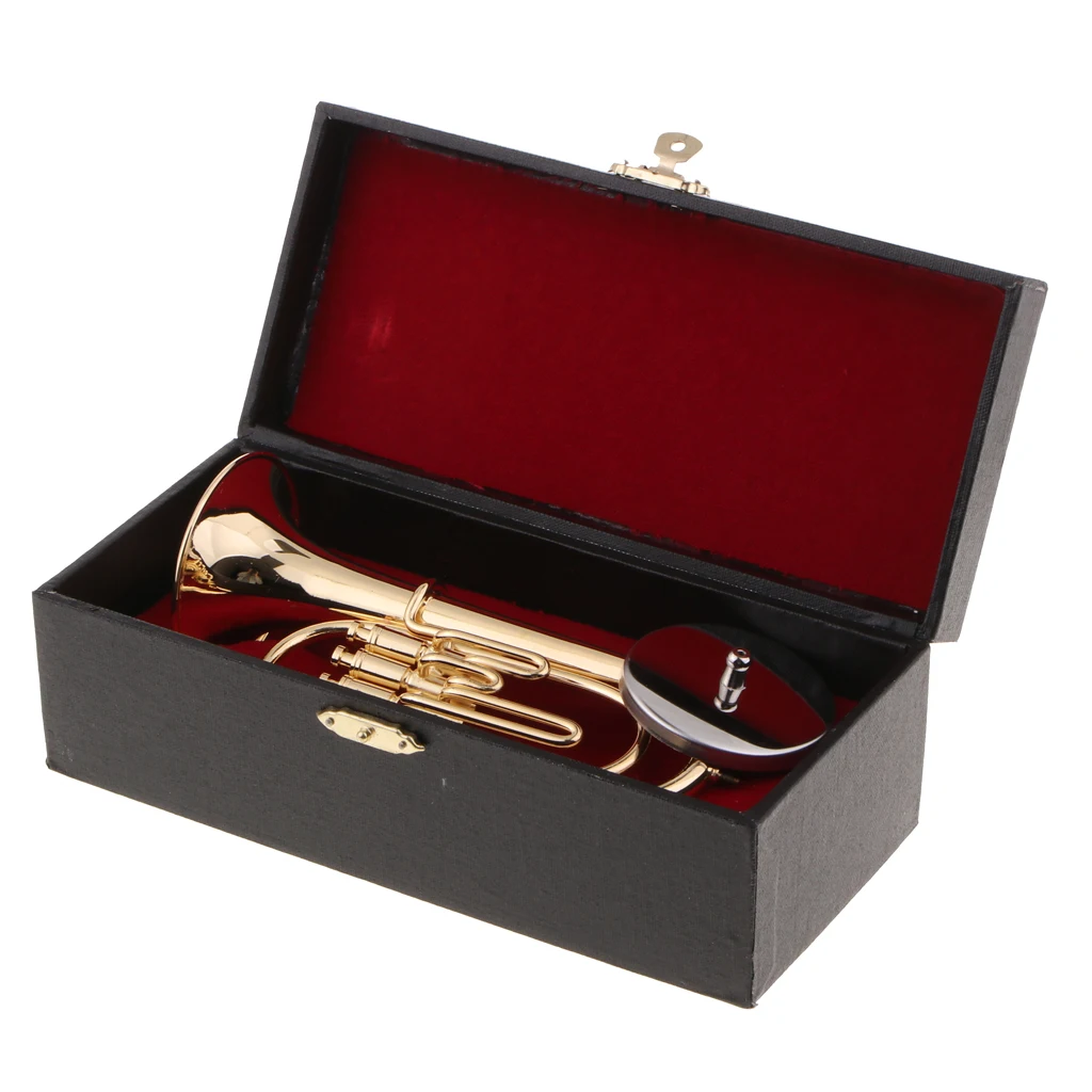 Tooyful Exquisite Copper Baritone Miniature Figurine Mini Musical Instrument Model House Office Studio Decoration | Спорт и