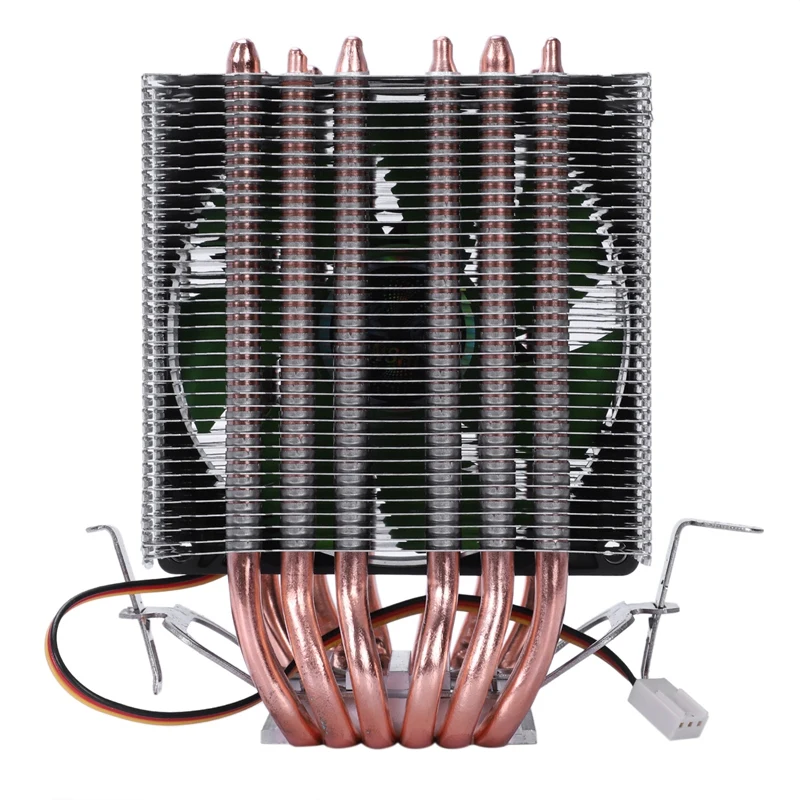 

Lanshuo 6 Heat Pipe 3 Wire Without Light Single Fan Cpu Fan Radiator Cooler Heat Sink For Intel Lga 1155/1156/1366 Cooler Heat
