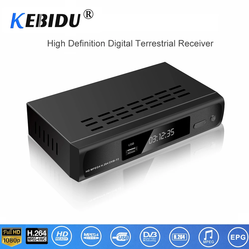 ТВ тюнер Kebidu DVB T/DVB T2 цифровой HD спутниковый ресивер HDMI CVBS 1080P H.264|Спутниковое ТВ| |
