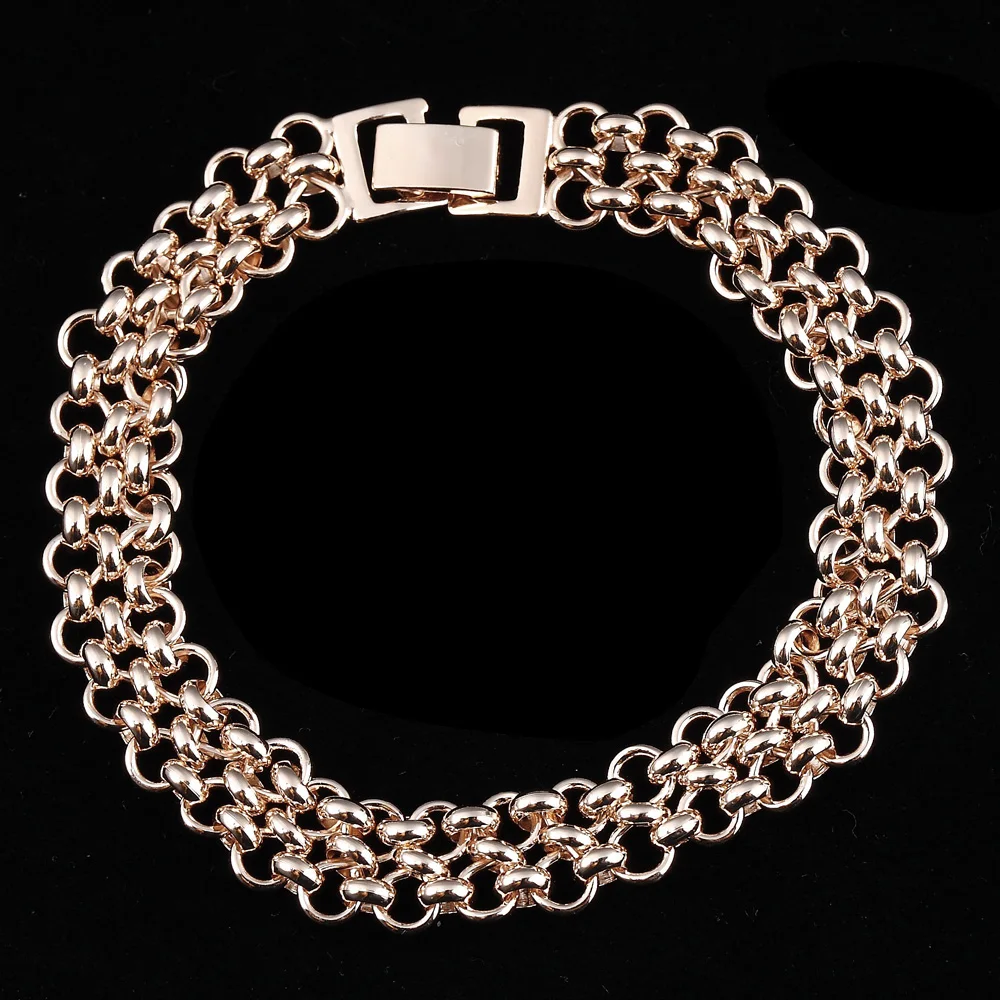 Top Fashion Wide Bracelet Rose 585Color Jewelry Trendy Geometric 21CM Long Charm Women | Украшения и аксессуары
