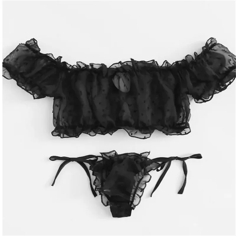 Женский пижамный комплект нижнее белье прозрачная Babydoll G String сексуальная пижама