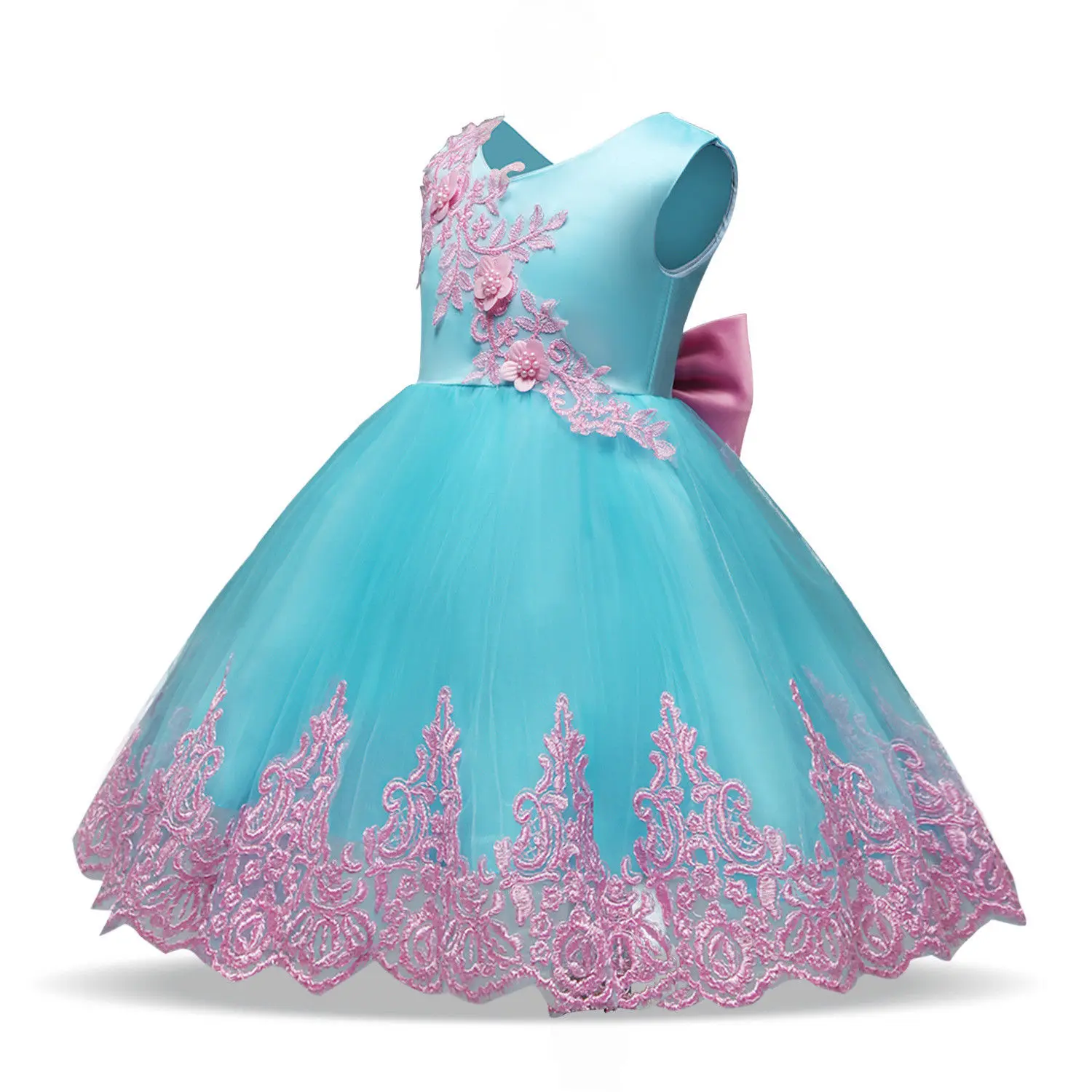Pudcoco Girl Dress 6M-5Y Baby Kids Party Bow Princess Flower Wedding Bridesmaid Formal Dresses | Детская одежда и обувь