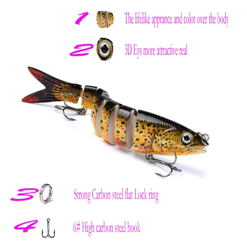 Рыболовные приманки 13 5 см Мульти Соединенные для басов Swimbait рыболовные