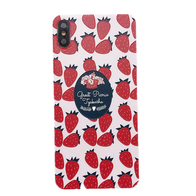 Ins милый чехол для телефона с рисунком клубники конфет iphone 7 7Plus 6 6s 8 X XS MAX XR мягкий