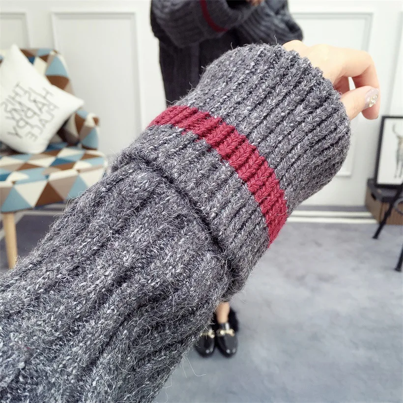 Новый стиль свитера Мода 2018 Женский водолазка вязаный женский пуловер большой