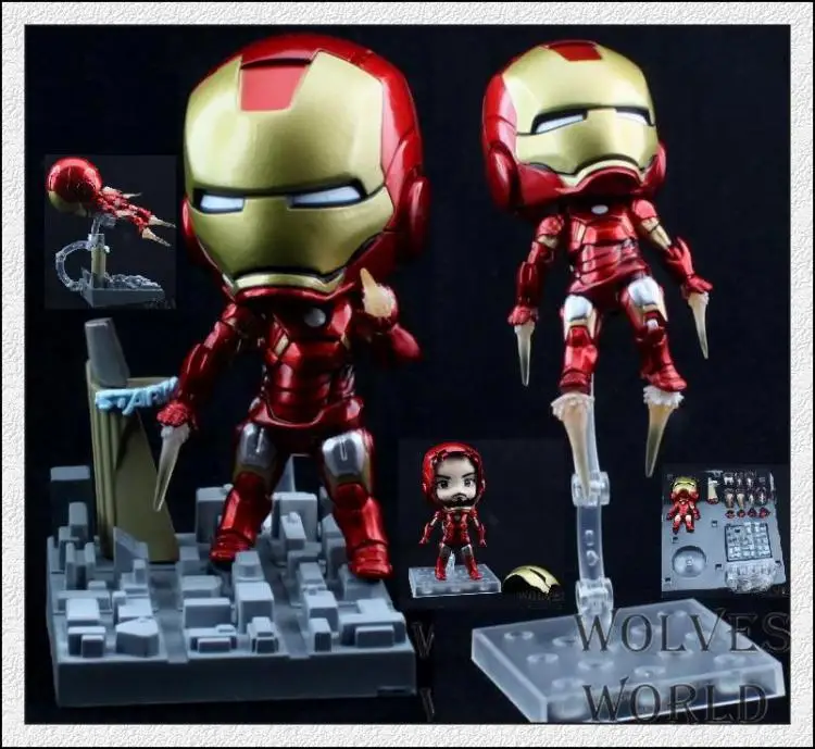 Мстители 3 Железный человек MARK7 Q Edition Подвижная кукла фигурку Коллекционная